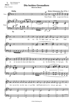 Book cover for Die beiden Grenadiere, Op. 49 No. 1 (B minor)