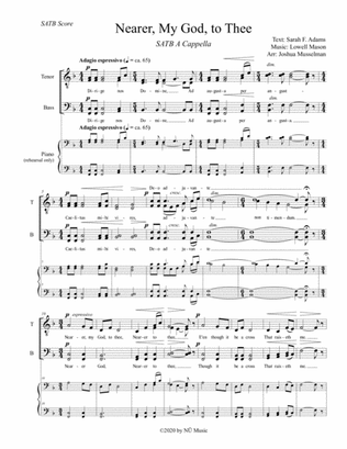 Nearer, My God, to Thee: SATB A Cappella Choral Arrangement