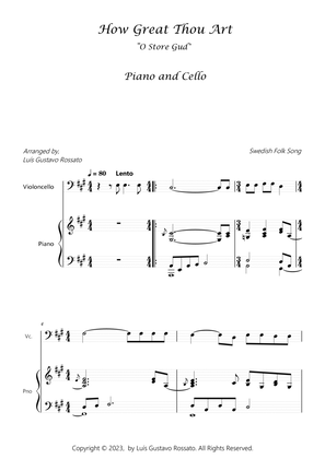 How Great Thou Art (O Store Gud) - Piano e Cello - Key of A