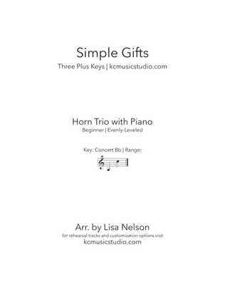 Book cover for Simple Gifts - French Horn Trio with Piano Accompaniment