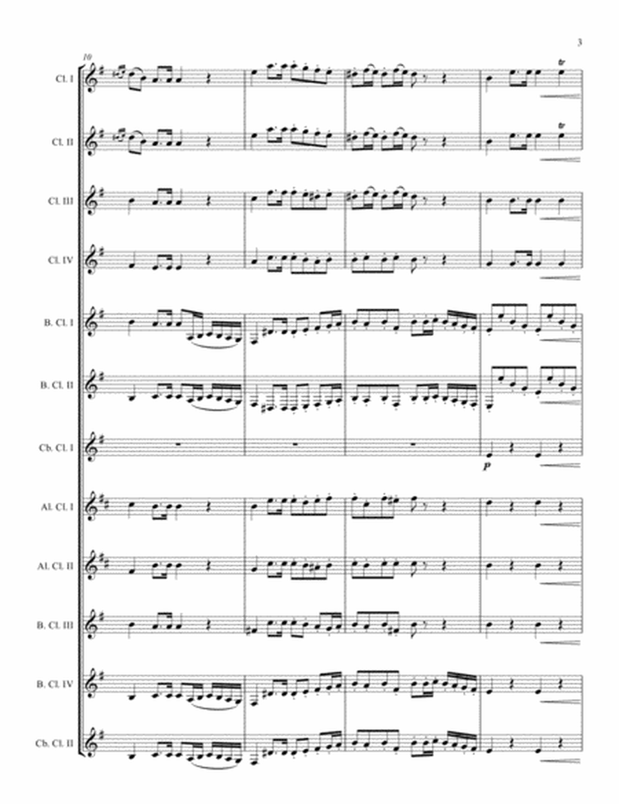 Serenade for Winds Movement 1 - for Clarinet Choir image number null