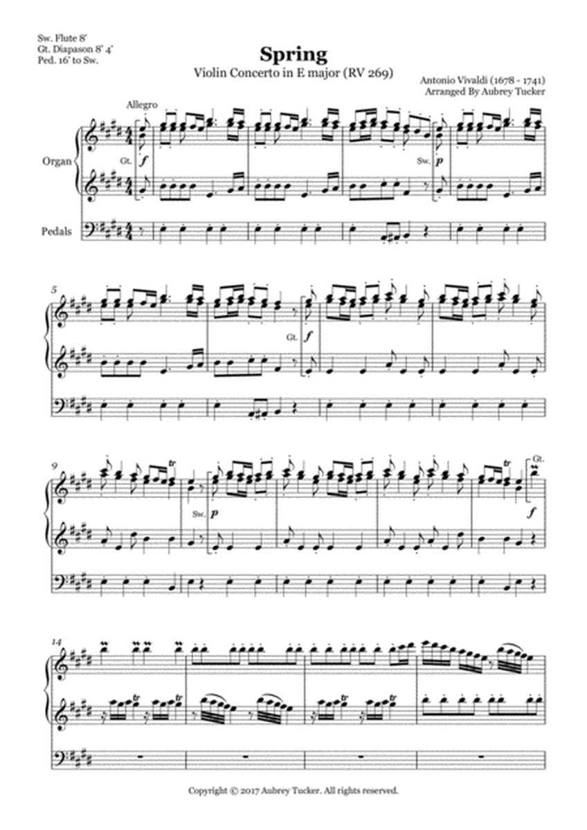 Organ: Spring from The Four Seasons (Violin Concerto in E major RV 269) - Antonio Vivaldi image number null