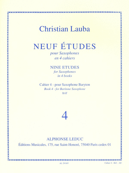 9 Etudes Vol.4: Baritone Saxophone (saxophone Solo)