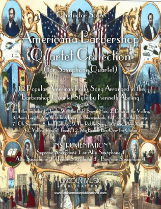 Book cover for Americana Barbershop Quartet Collection (for Saxophone Quartet SATB or AATB)