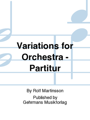 Book cover for Variations for Orchestra - Partitur
