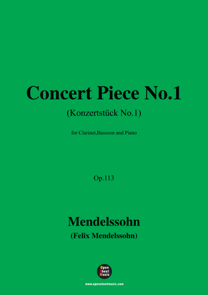Book cover for F. Mendelssohn-Concert Piece No.1,for Clarinet,Bassoon and Piano