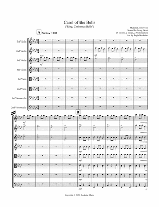 Carol of the Bells (F min) (String Octet - 4 Violin, 2 Viola, 2 Cello)