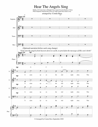 Hear the Angels Sing - (Christmas Medley) SATB and piano