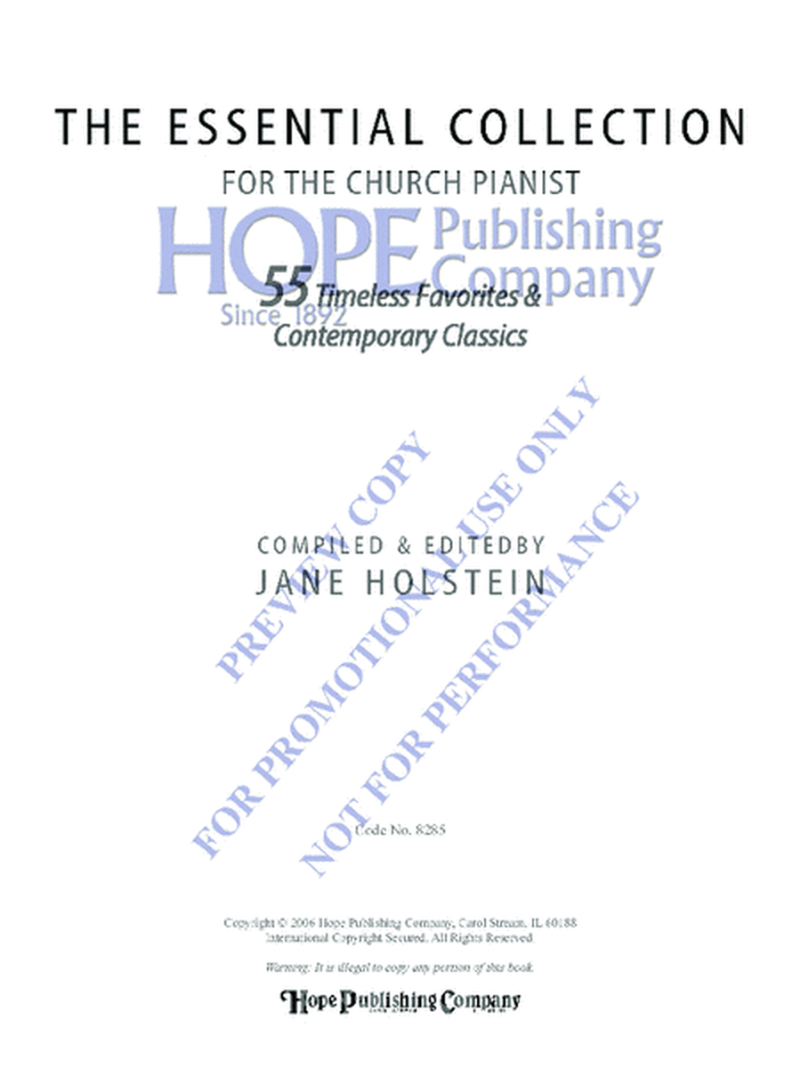 The Essential Collection for the Church Pianist - Piano collection