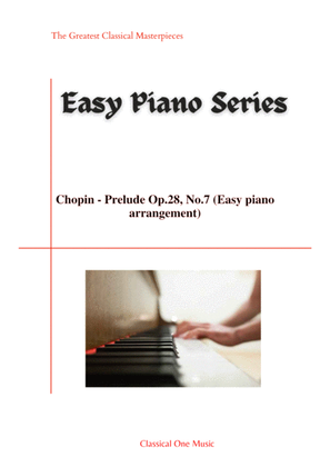 Book cover for Chopin - Prelude Op.28, No.7 (Easy piano arrangement)