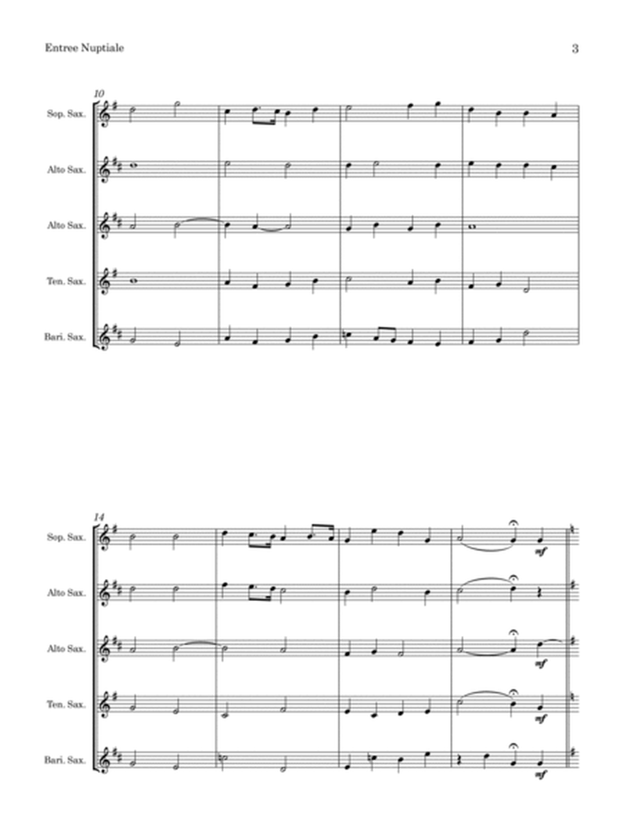 Entrée Nuptiale (by Henry Smith, arr. for Saxophone Quintet) image number null