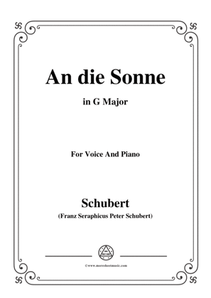 Schubert-An die Sonne,Op.118 No.5,in G Major,for Voice&Piano
