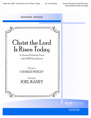 Book cover for CHRIST THE LORD IS-PIANO Prelude with opt. choral introit-Digital Download