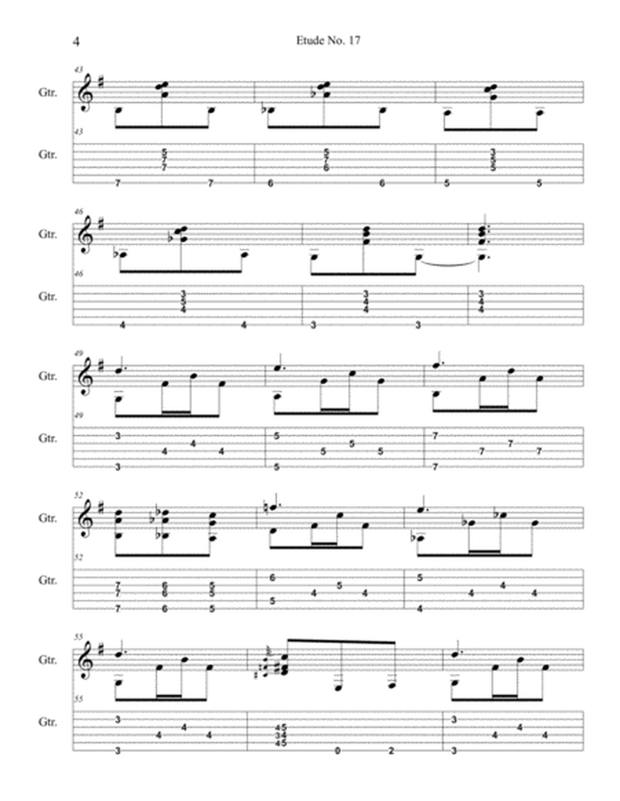 Etude No.17 For Guitar by Neal Fitzpatrick-Tablature Edition image number null