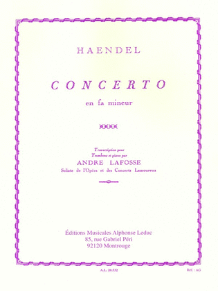 Book cover for Concerto In F Minor (trombone And Piano)
