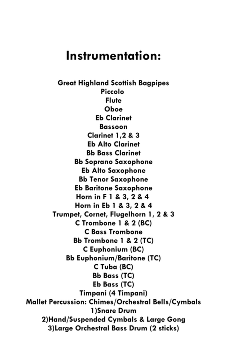 Ukrainian National Anthem for Scottish Highland Bagpipes & Concert/Military Band in C minor image number null