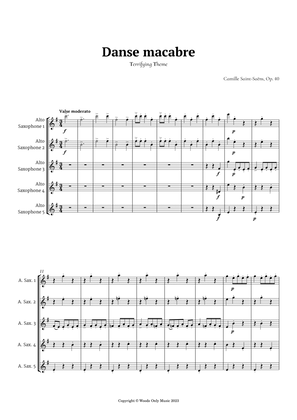 Book cover for Danse Macabre by Camille Saint-Saens for Alto Sax Quintet