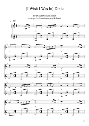 I Wish I Was In Dixie (Duet Guitar Score)