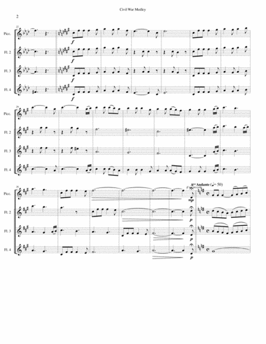 Civil War Medley - For Flute Quartet image number null
