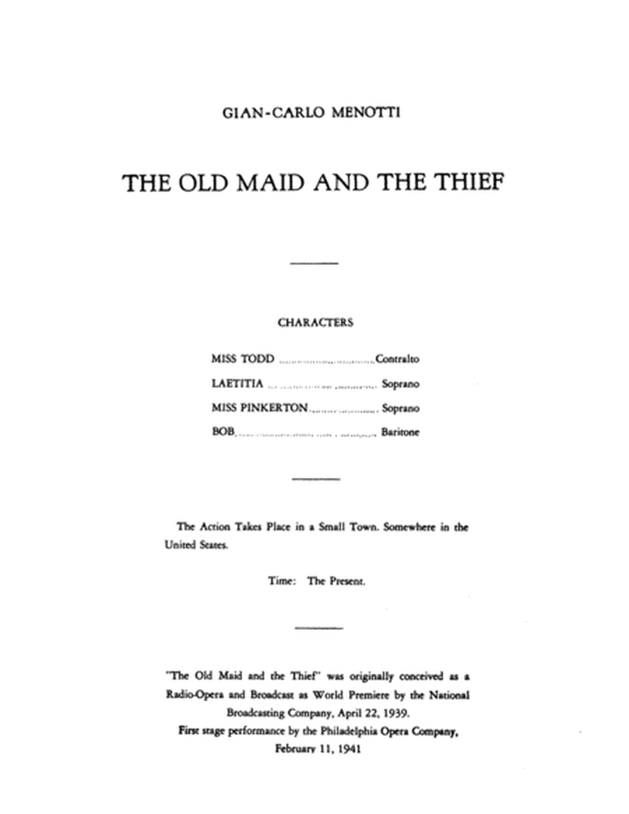 The Old Maid and the Thief