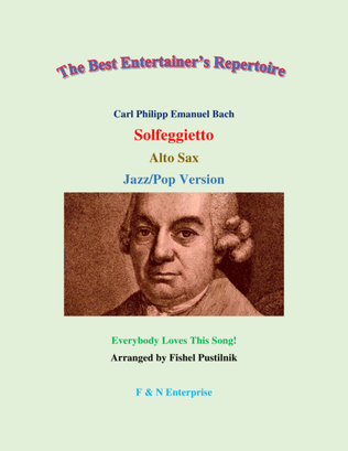 Book cover for "Solfeggietto" by Carl P.E. Bach for Alto Sax (with Background Track)-Jazz/Pop Version