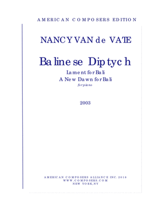 Book cover for [Van de Vate] Balinese Diptych