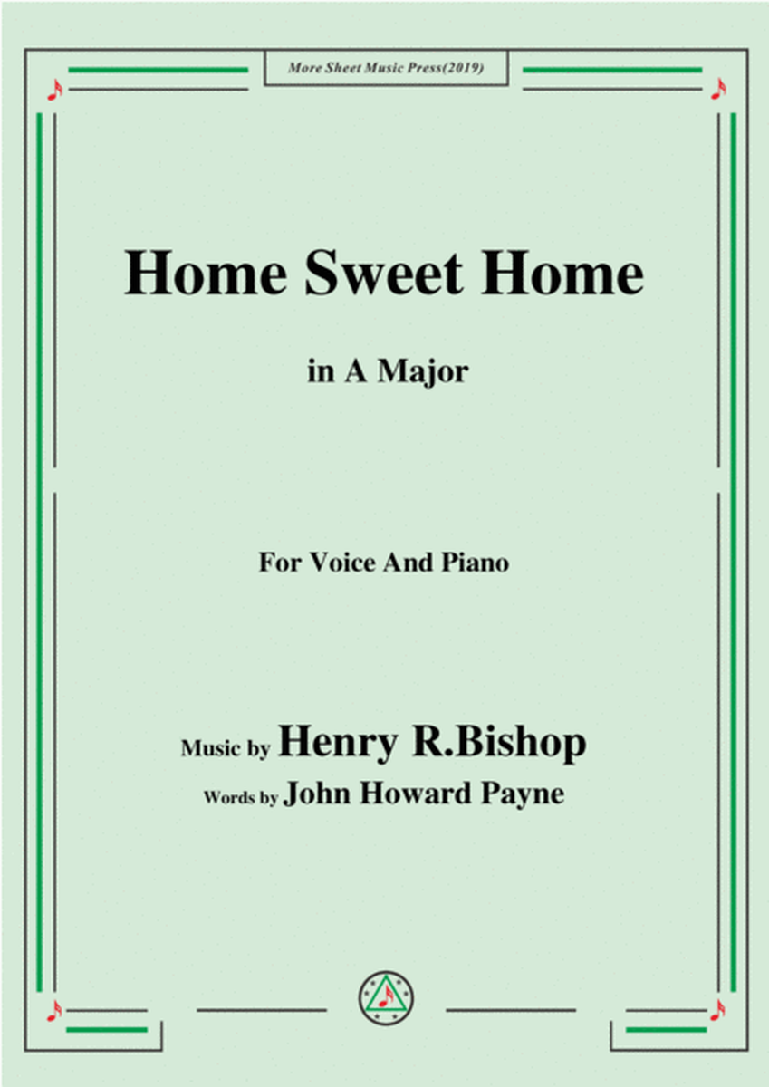 Henry R. Bishop-Home Sweet Home,in A Major,for Voice&Piano image number null