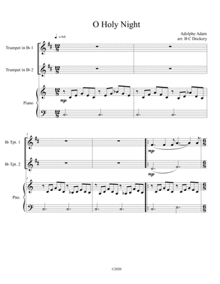 Book cover for O Holy Night (trumpet duet) with piano accompaniment