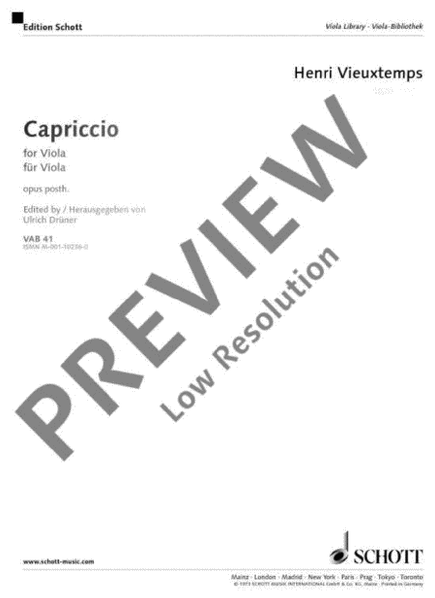 Capriccio by Henri Vieuxtemps Viola Solo - Digital Sheet Music