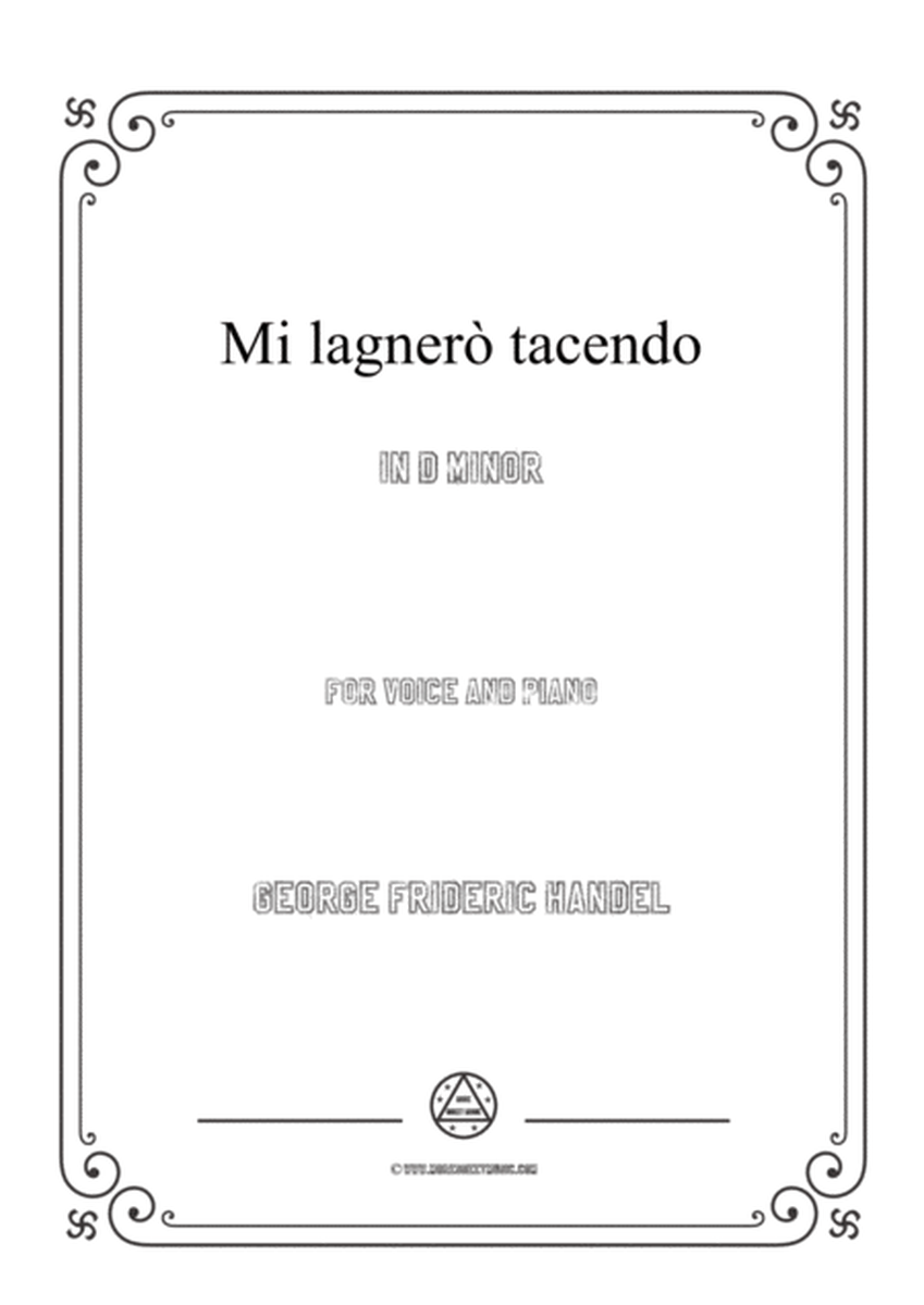 Handel-Mi lagnerò tacendo in d minor,for Voice and Piano image number null
