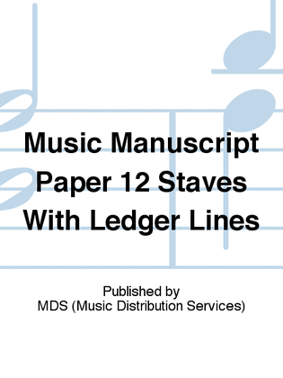 Book cover for Music manuscript paper 12 staves with ledger lines