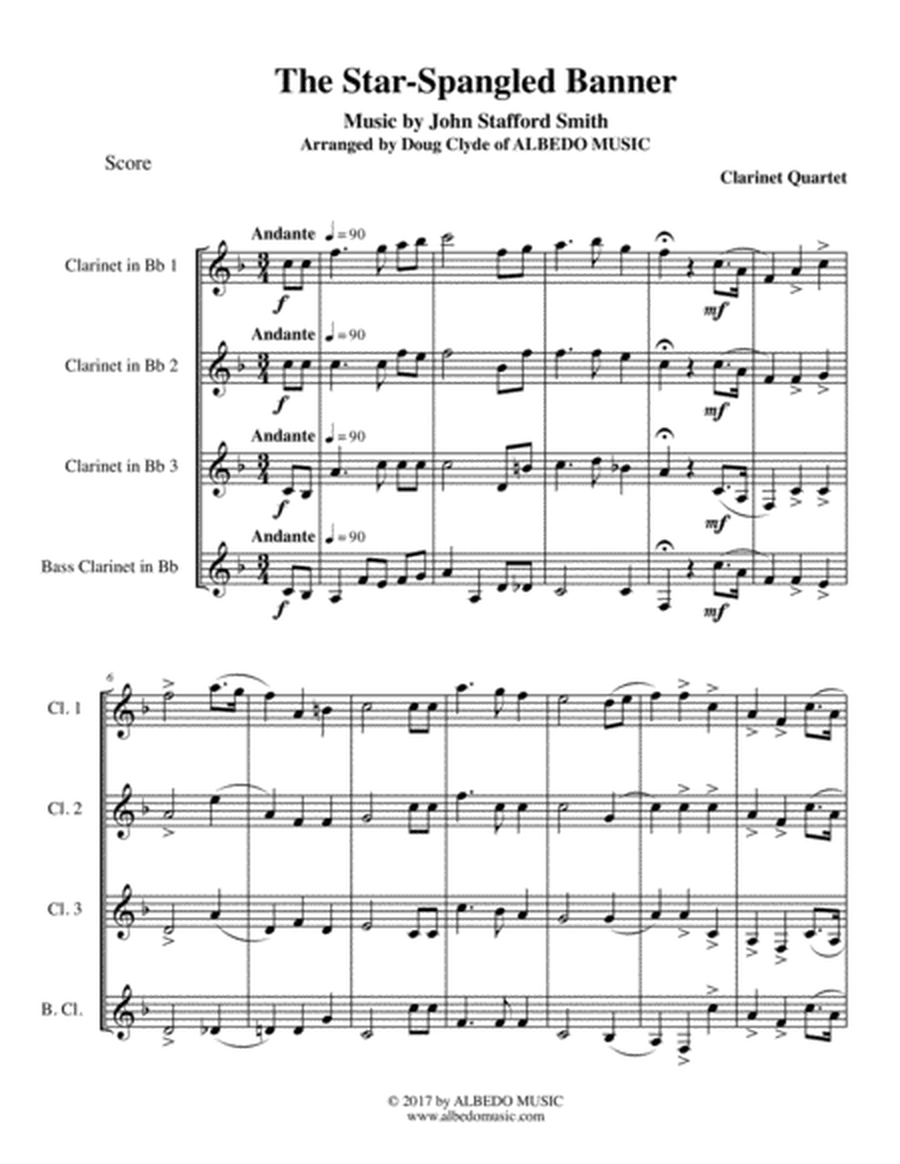 The Star-Spangled Banner for Clarinet Quartet image number null
