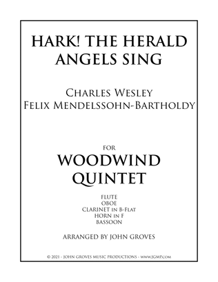 Book cover for Hark! The Herald Angels Sing - Woodwind Quintet