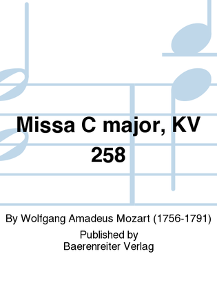 Book cover for Missa C major, KV 258