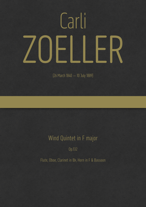 Book cover for Zoeller - Wind Quintet in F major, Op.132
