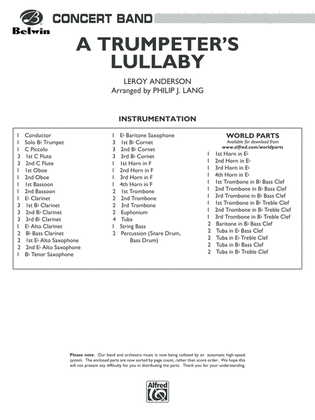 Trumpeter's Lullaby (with Trumpet Solo): Score