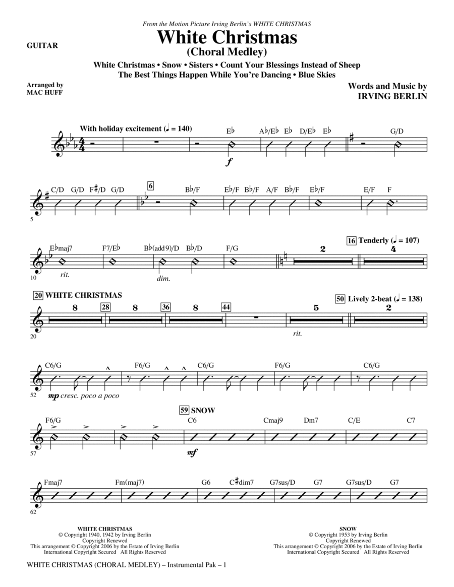 White Christmas (Choral Medley) - Guitar