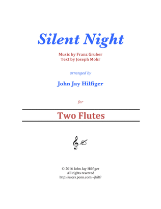 Book cover for Silent Night for Flute Duet