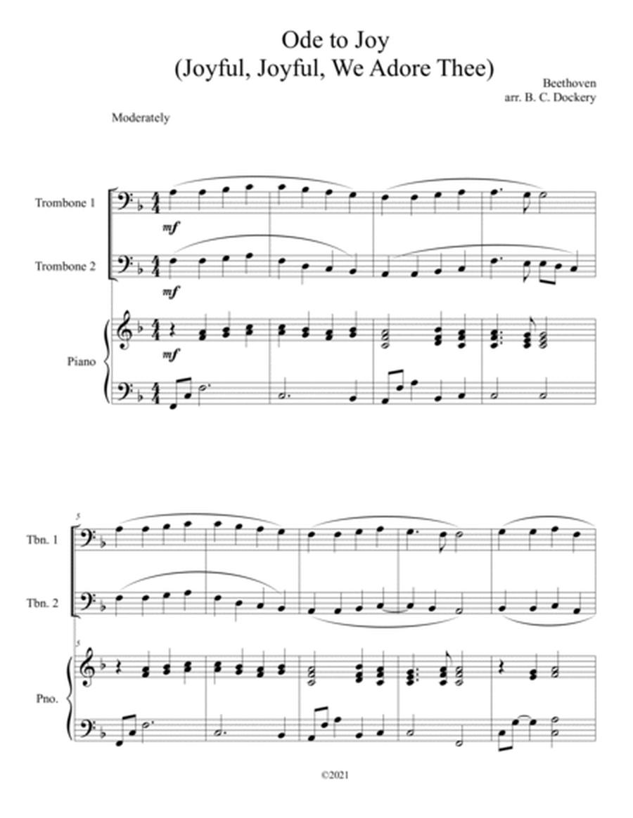 20 Easter Hymn Duets for 2 Trombones and Piano: Vols. 1 & 2 image number null