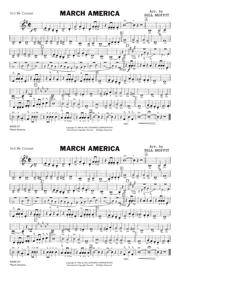 March America - 3rd Bb Cornet