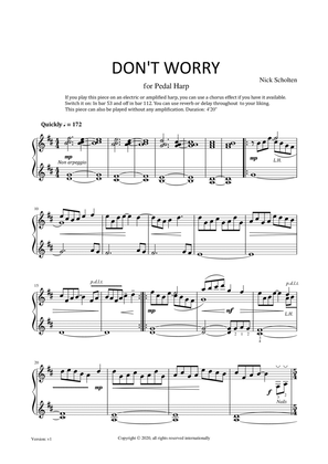 Book cover for Don't Worry for Pedal Harp