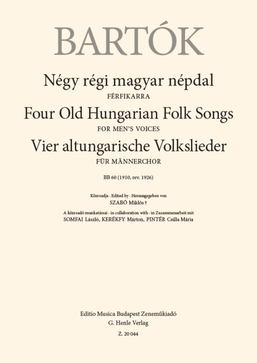 Four Old Hungarian Folk Songs