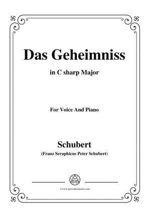 Schubert-Das Geheimniss,Op.173 No.2,in C sharp Major,for Voice&Piano