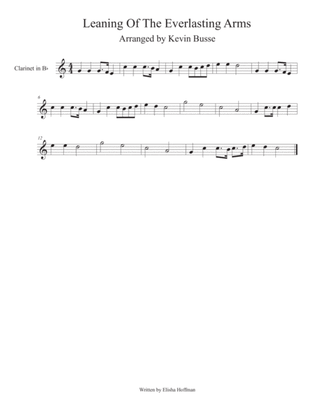 Book cover for Leaning Of The Everlasting Arms (Easy key of C) - Clarinet