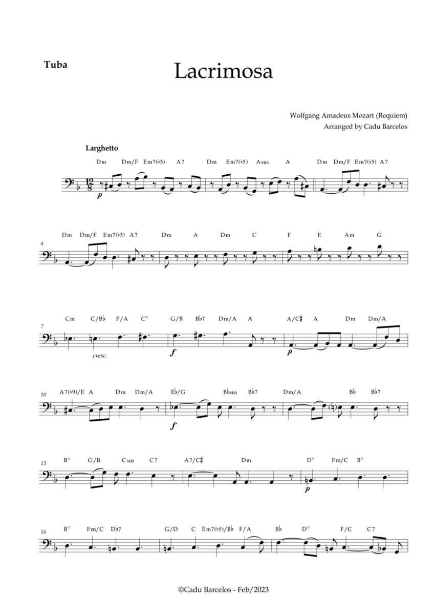 Lacrimosa - Tuba and chords (Mozart) image number null