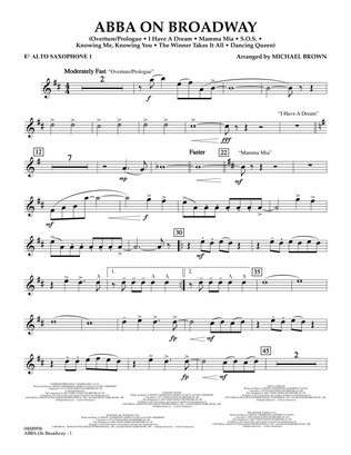 Book cover for ABBA on Broadway (arr. Michael Brown) - Eb Alto Saxophone 1