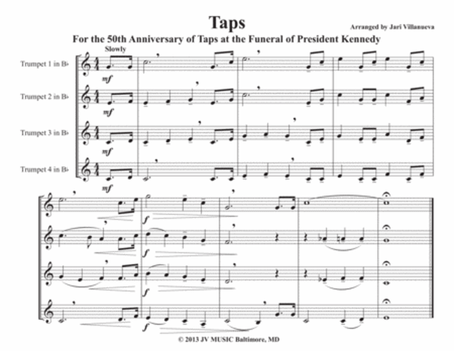 Taps Harmonized for Trumpet Quartet or Ensemble image number null