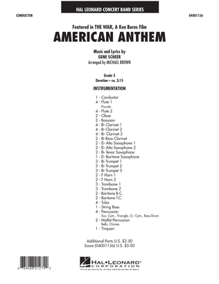 Book cover for American Anthem (from The War) - Full Score