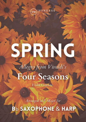 Book cover for DUET - Four Seasons Spring (Allegro) for Bb SAX and PEDAL HARP - F Major