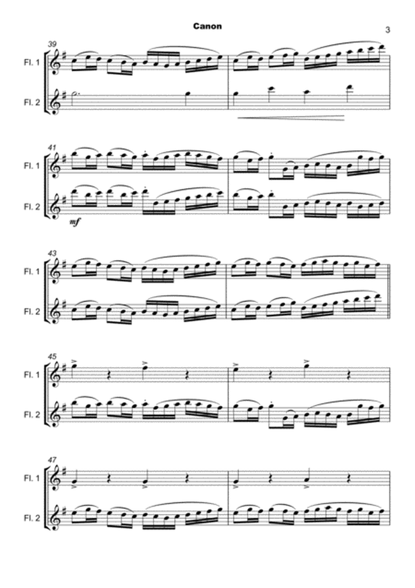 Pachelbel's Canon, Flute Duet (with optional bass part)